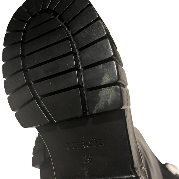 Uterque Black Tall Platform Boots Size 36 / 6 Combat Whimsigoth. - Picture 6 of 7